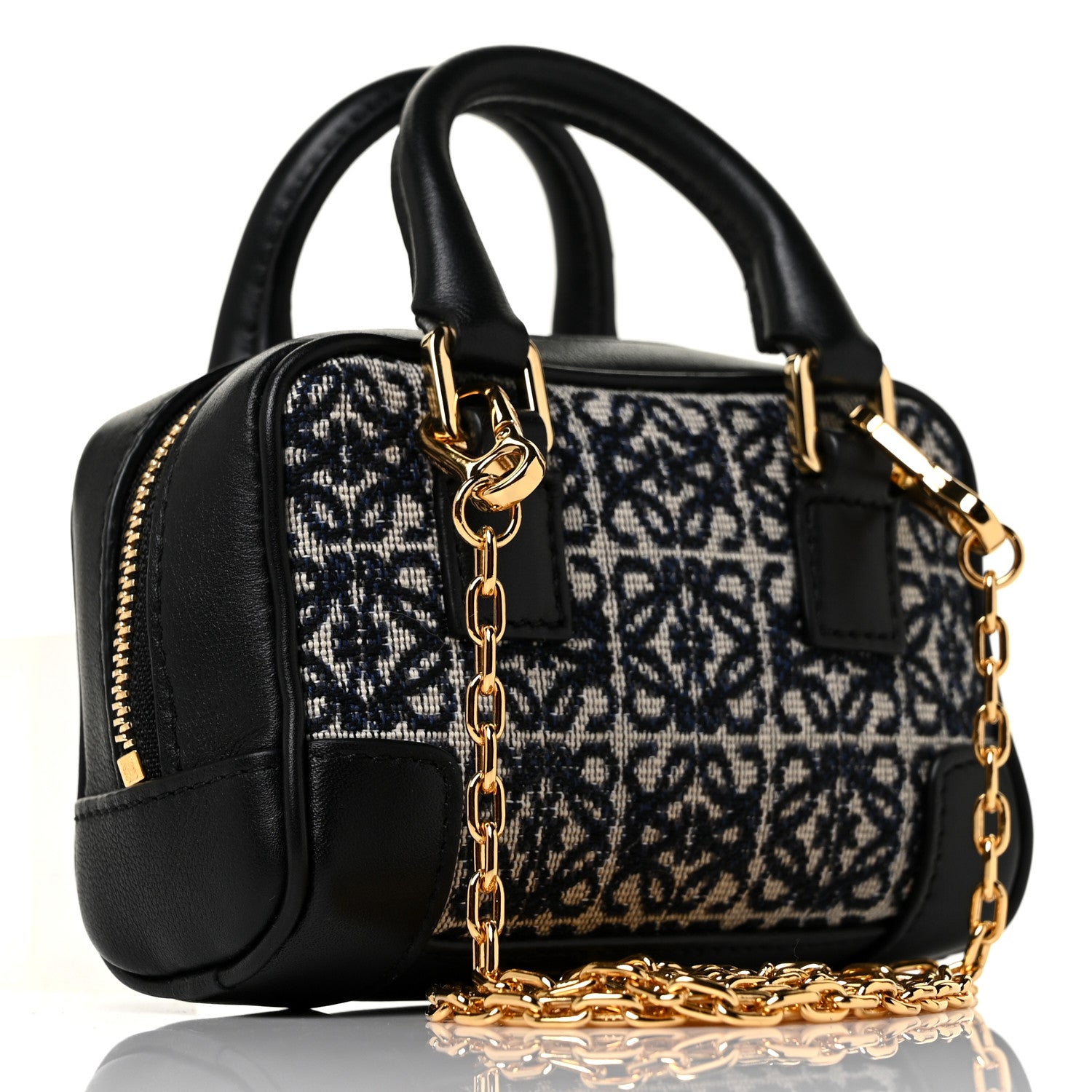 Loewe Jacquard Anagram Calfskin Amazona Nano Black Navy 2 of 7