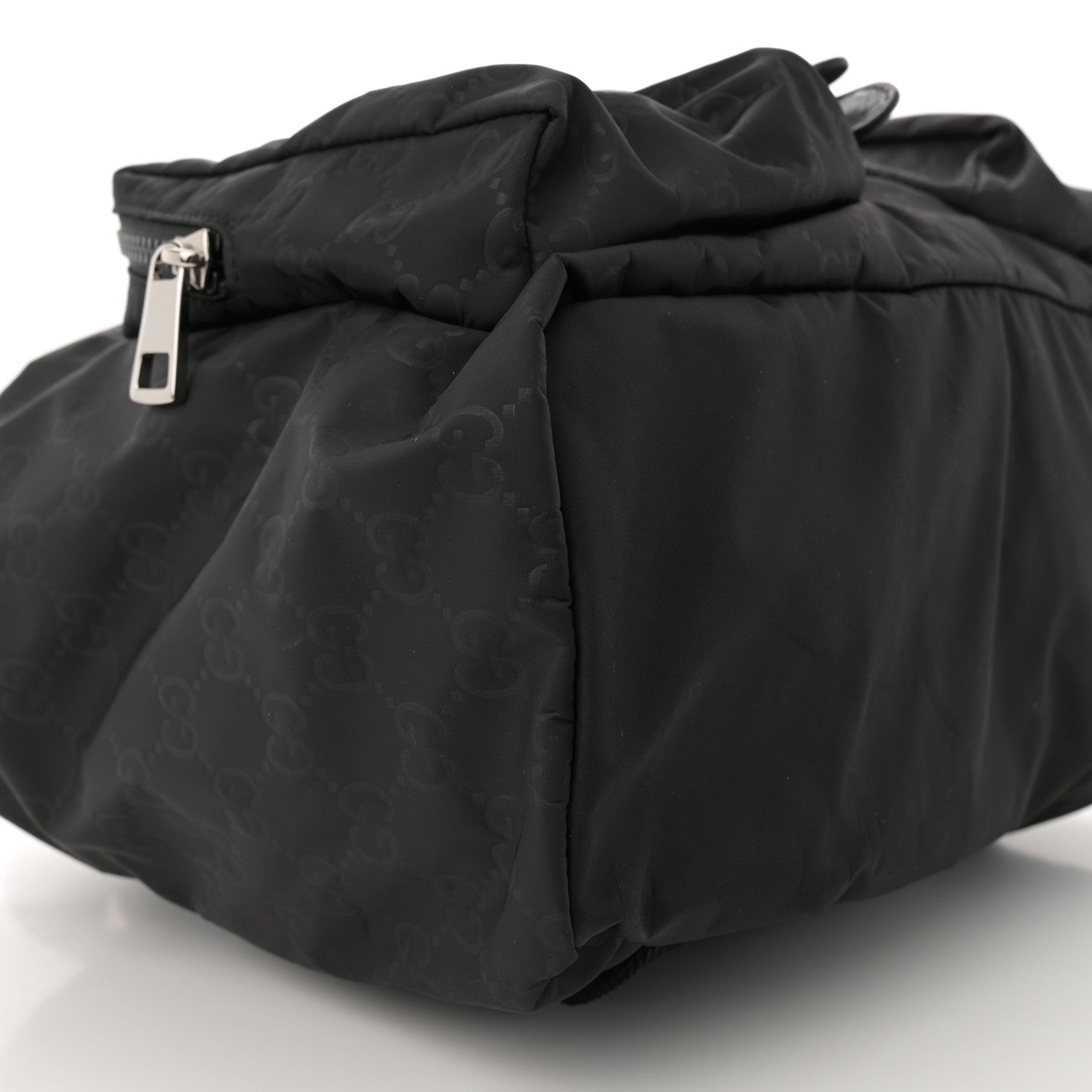 Gucci Nylon Monogram Medium Light Single Buckle Backpack Black 9 of 11