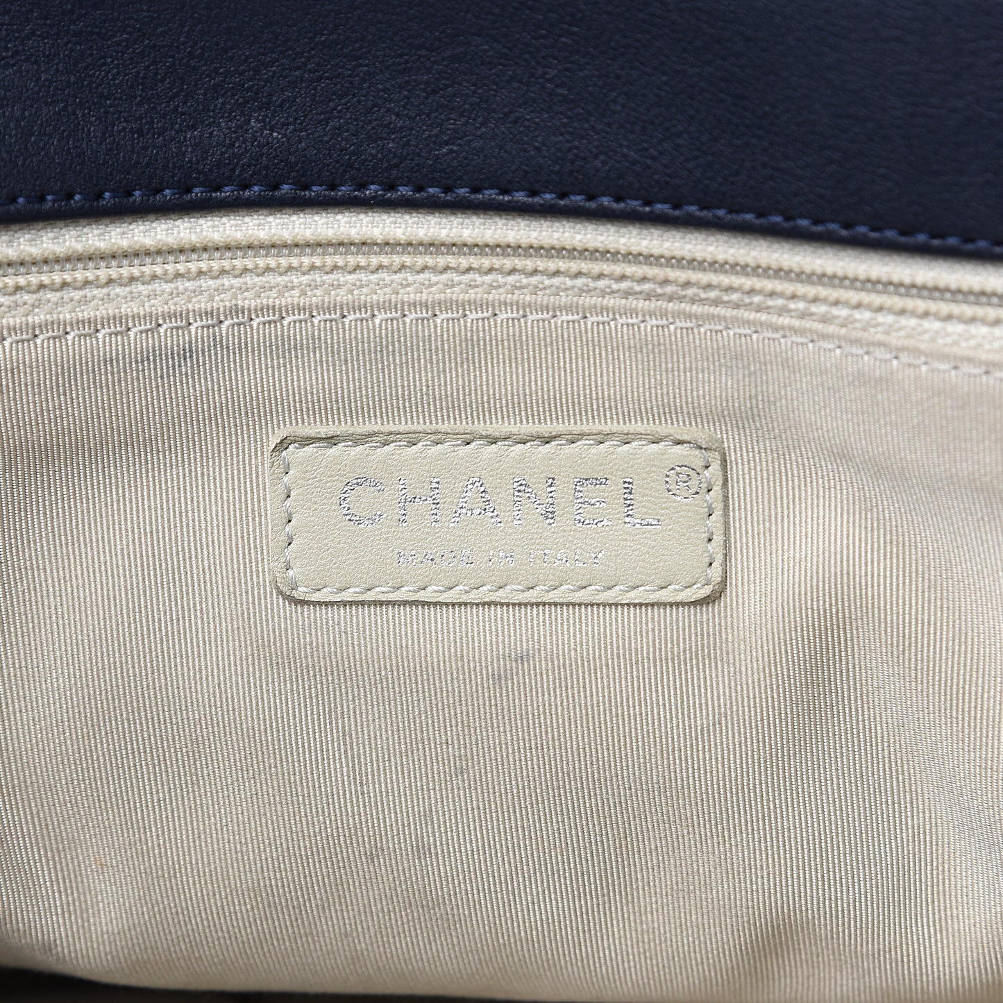 Washed Lambskin Quilted Chain Around Maxi Flap Dark Navy Blue