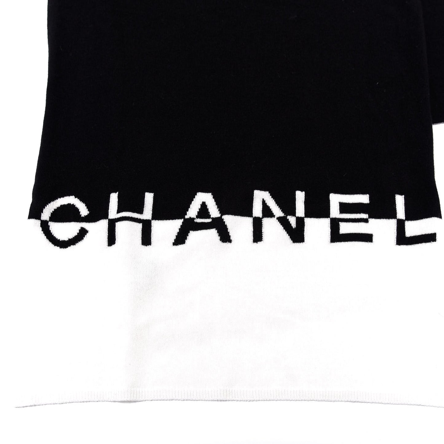 Cashmere Logo Scarf White Black