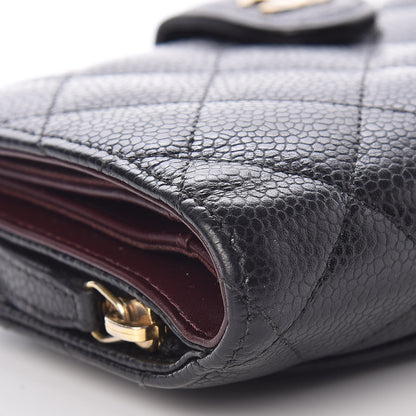 Chanel Caviar Quilted Zipped Pocket Wallet Black 8 of 12