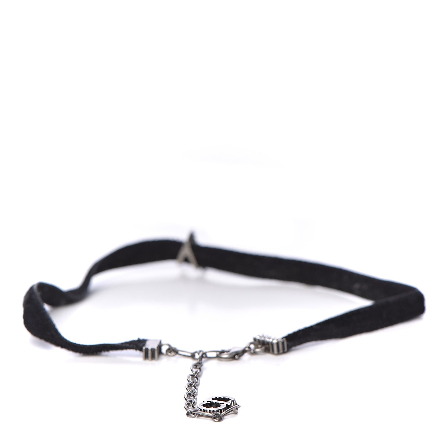 Velvet Crystal Star Choker Necklace Black