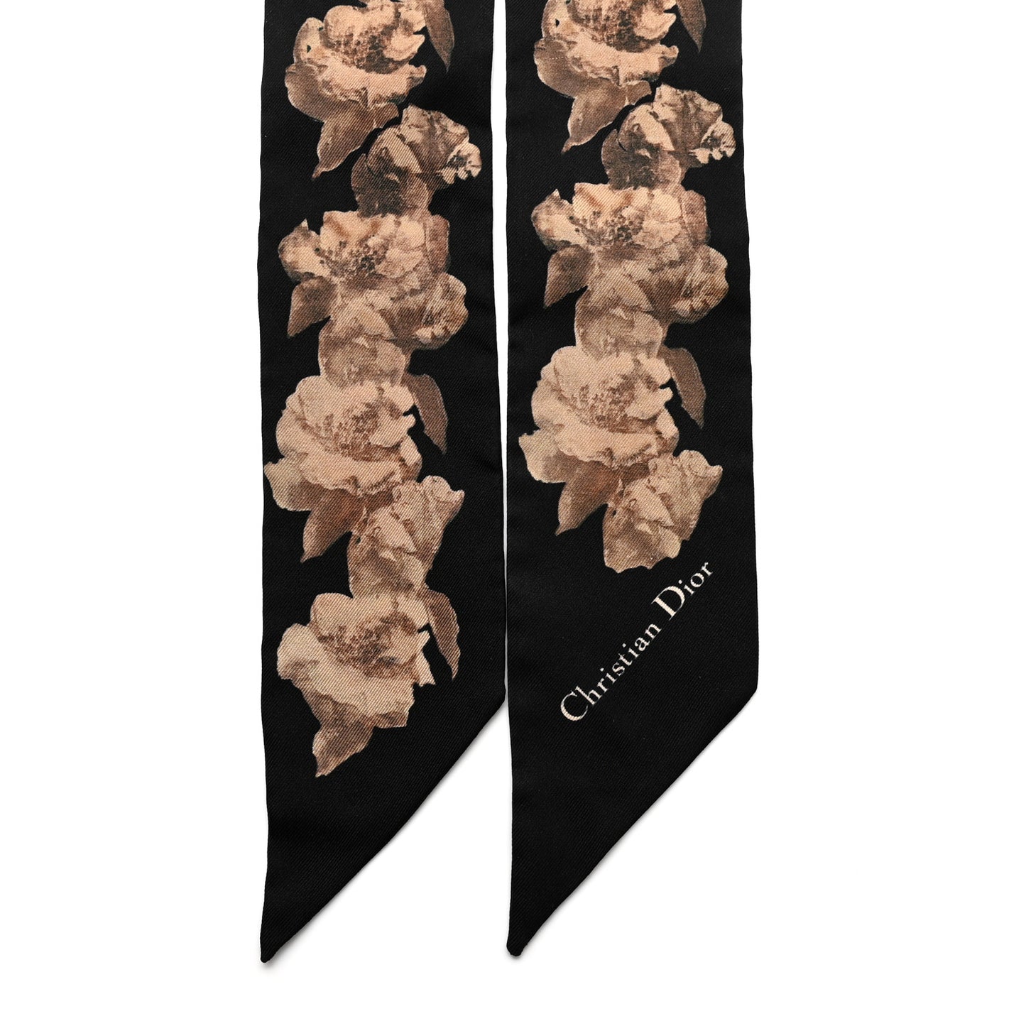 Silk Mitzah Scarf Black Beige