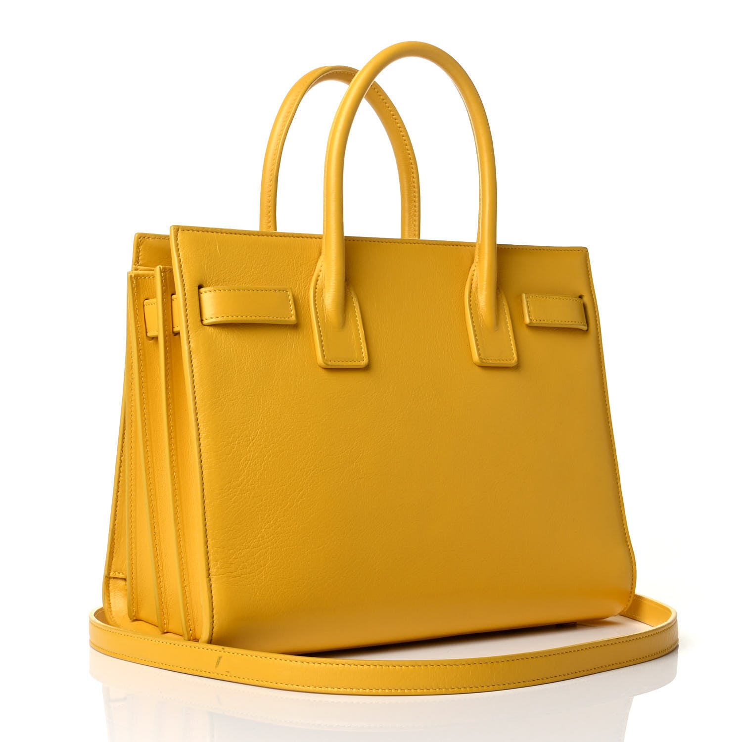 Saint Laurent Grained Calfskin Baby Sac De Jour Yellow 2 of 5