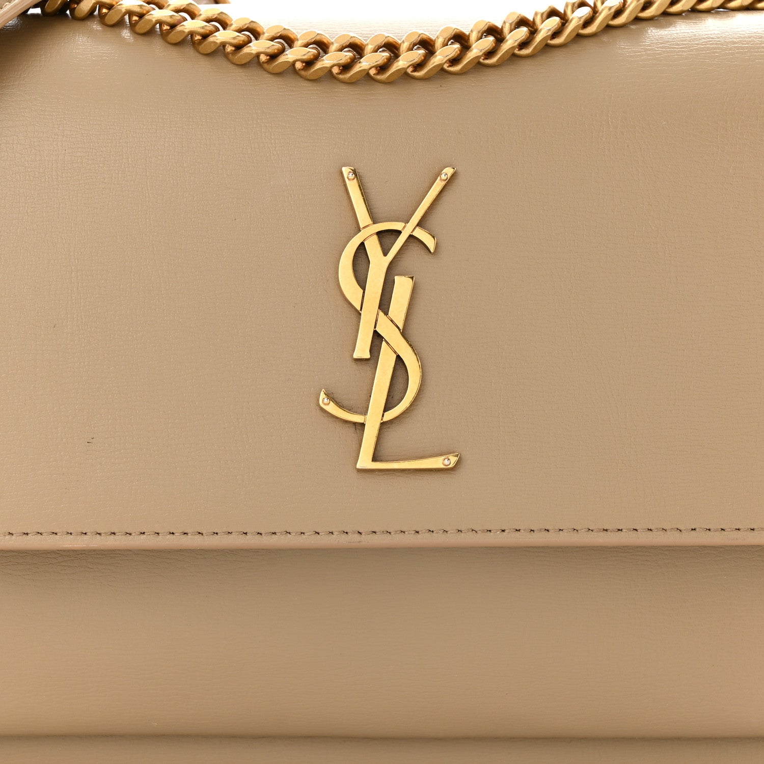 Saint Laurent Calfskin Medium Monogram Sunset Dark Latte 8 of 14