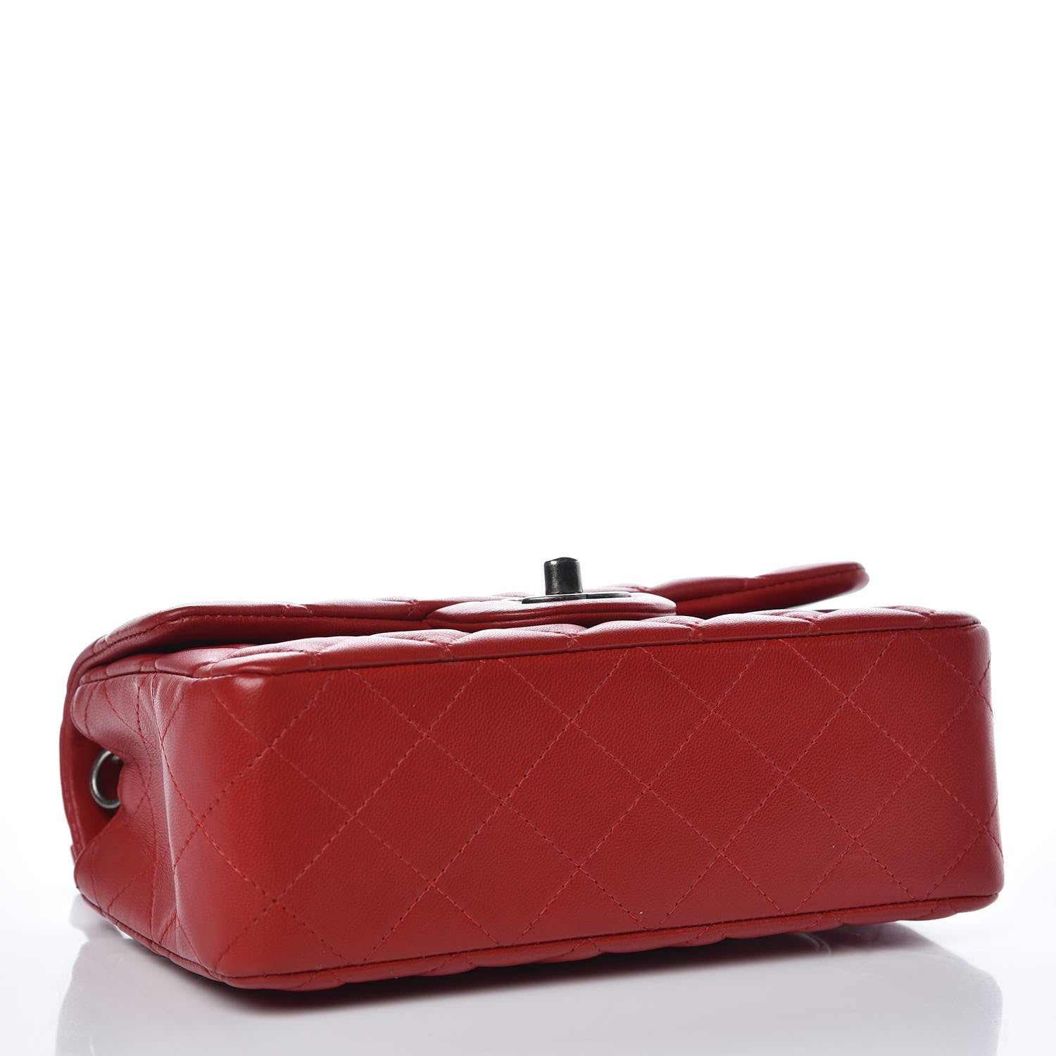 Chanel Lambskin Quilted Mini Rectangular Flap Red 4 of 8