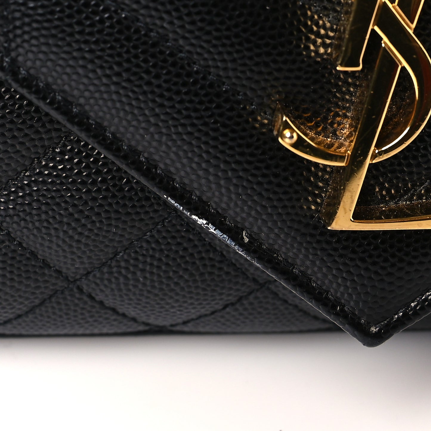 Grain De Poudre Textured Mixed Matelasse Triquilt Small Monogram Satchel Black
