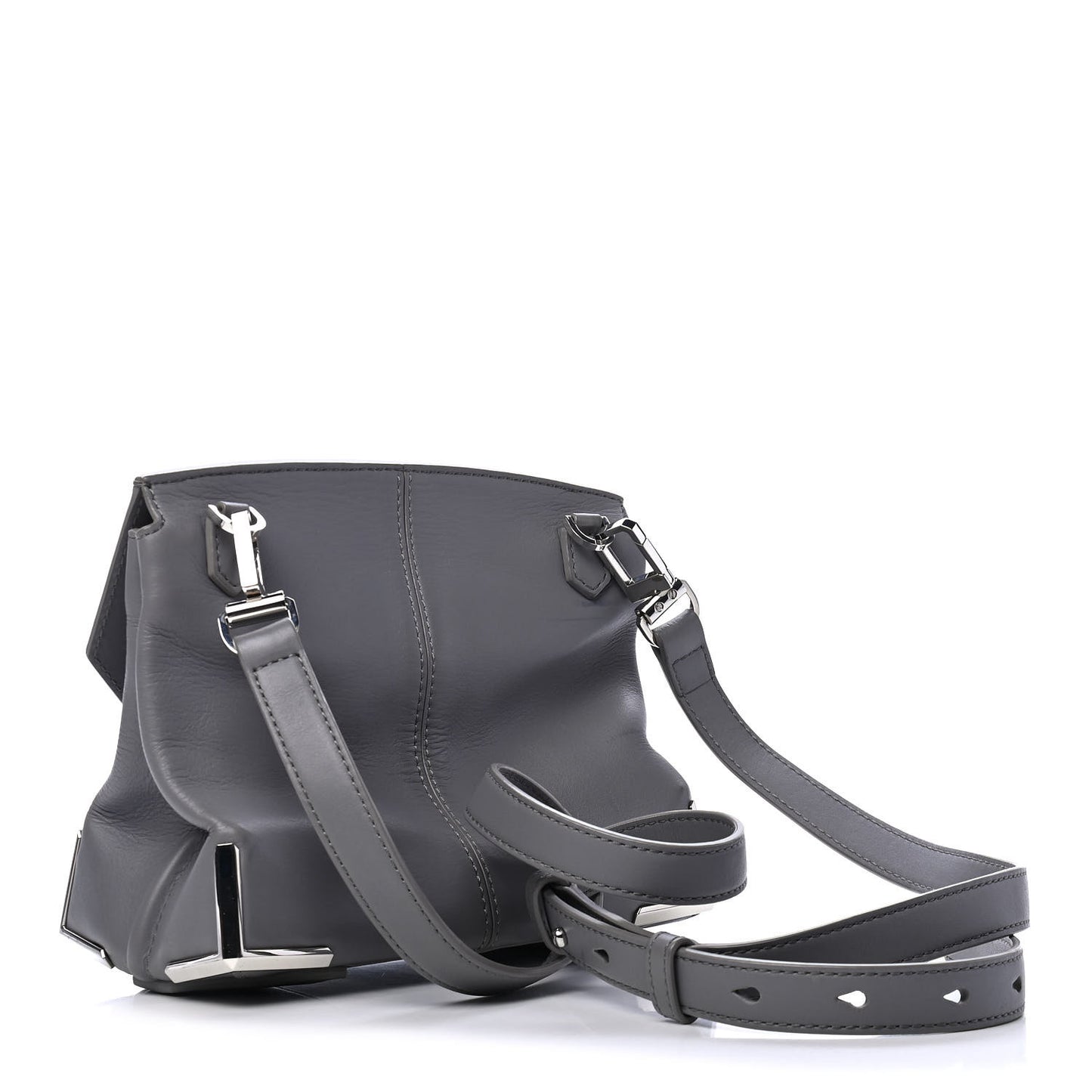 Calfskin Small Marion Tote Grey Silver Hardware