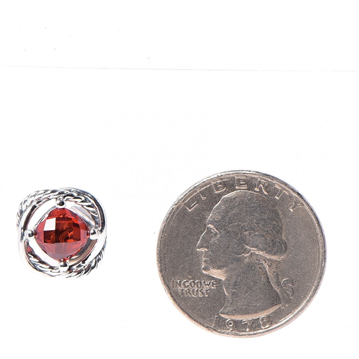 Sterling Silver Garnet 7mm Infinity Earrings