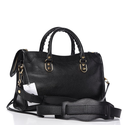 Balenciaga Chevre Gold Metallic Edge Hardware City Black 3 of 10