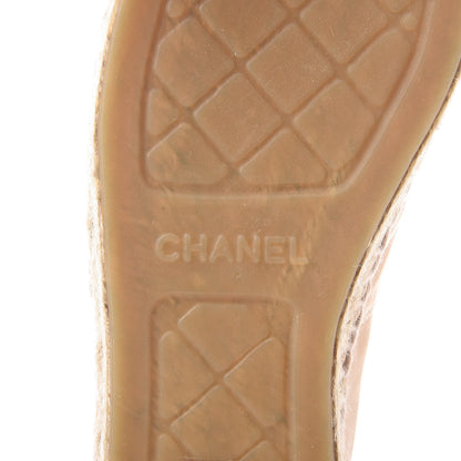 Chanel Lambskin CC Espadrilles 38 Beige Black 10 of 13
