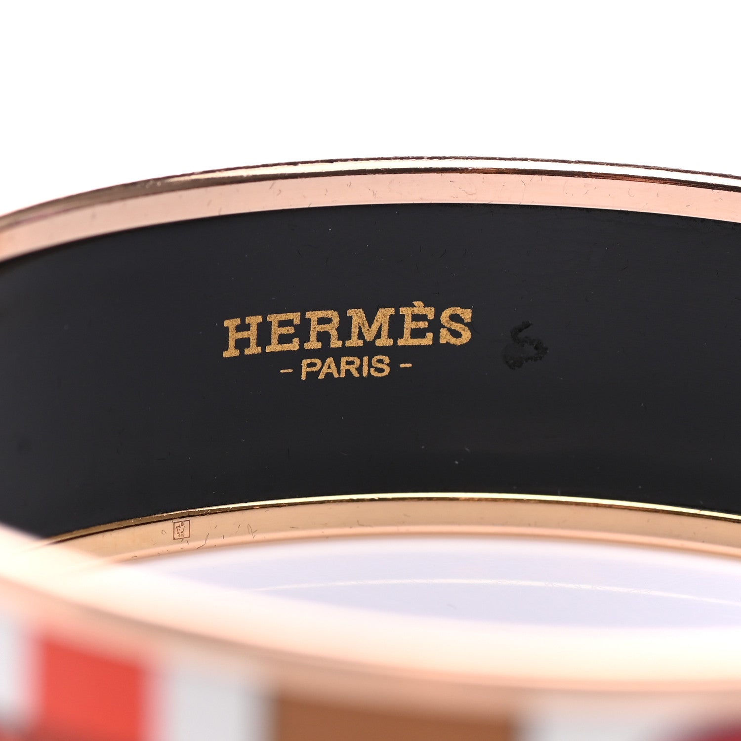 Hermes Enamel Printed Wide Coaching Bracelet 62 4 of 6