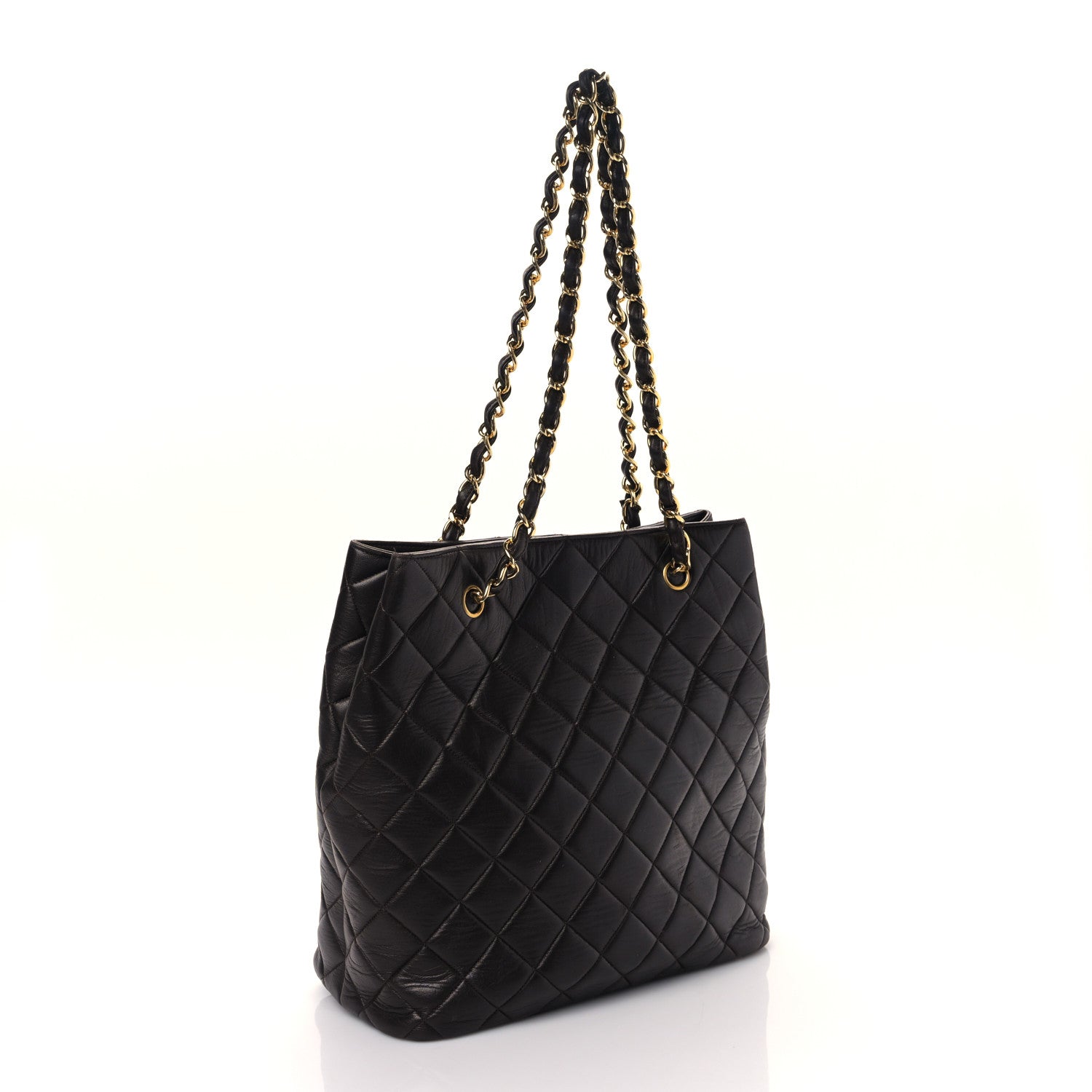 Chanel Lambskin Quilted Shopping Tote Brown 3 of 11