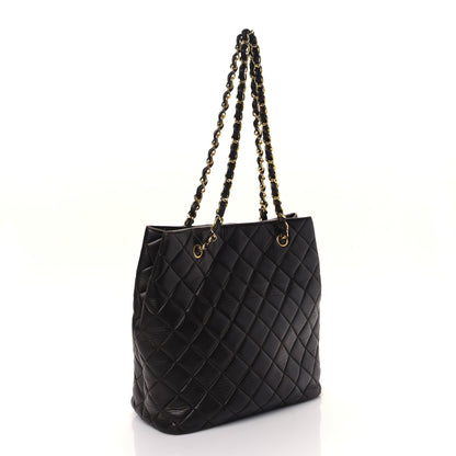 Chanel Lambskin Quilted Shopping Tote Brown 3 of 11