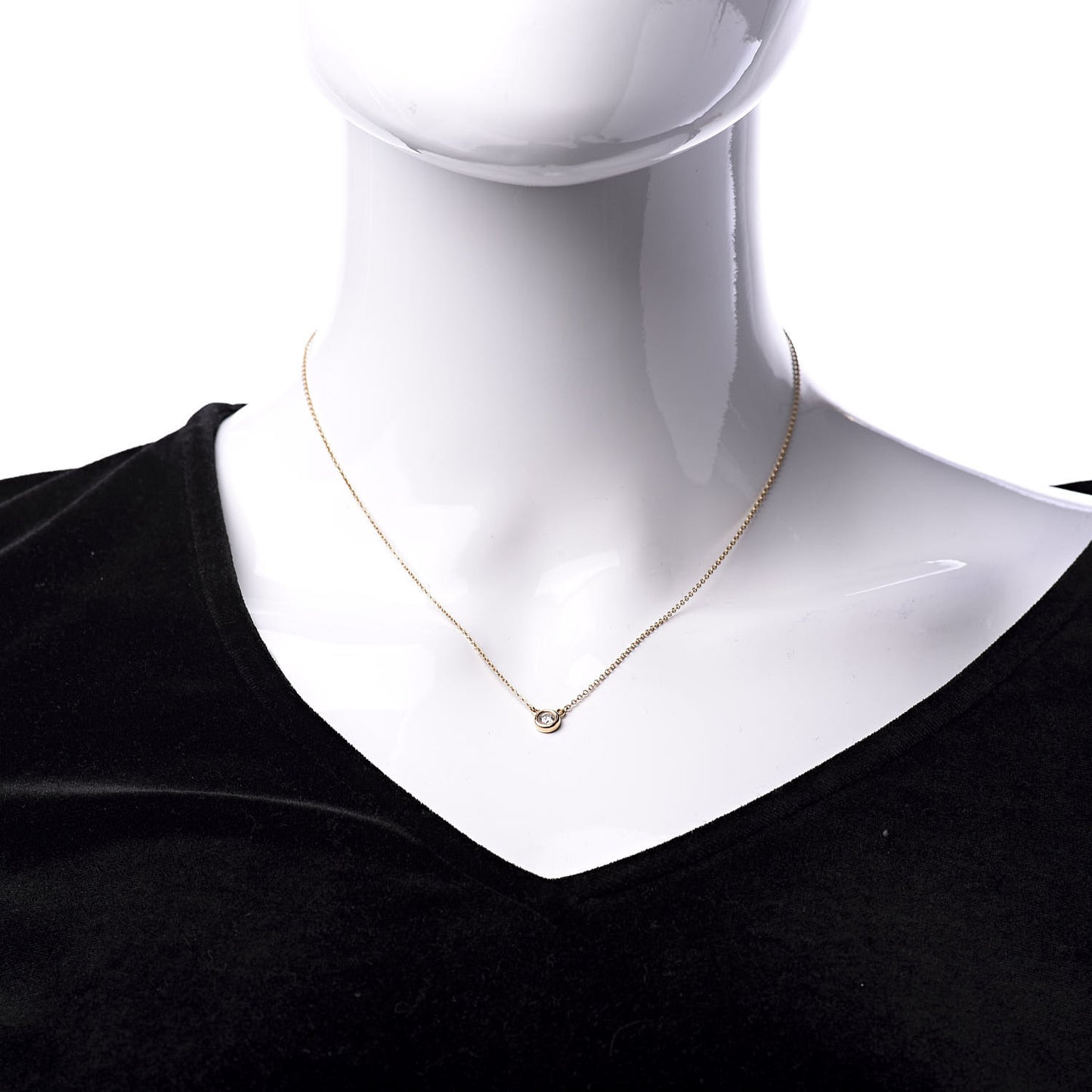 18K Rose Gold Diamond .16ct Elsa Peretti Diamonds by the Yard Pendant Necklace