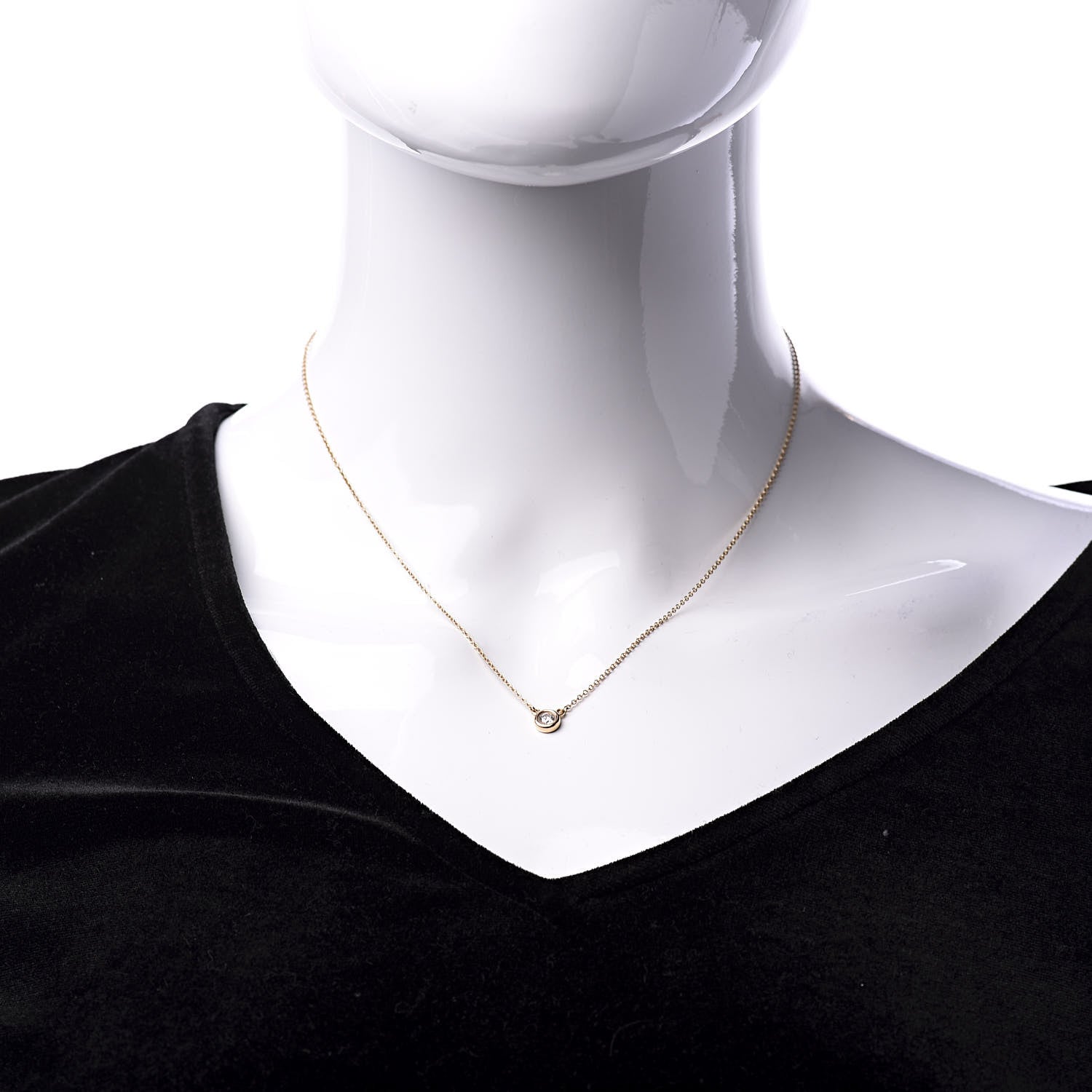 Tiffany 18K Rose Gold Diamond .16ct Elsa Peretti Diamonds by the Yard Pendant Necklace 2 of 8