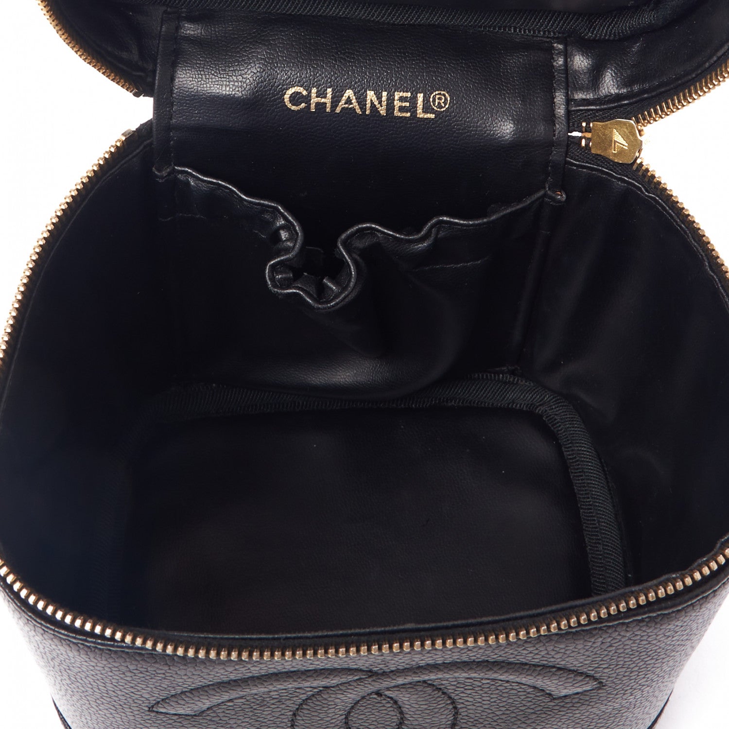 Chanel Caviar Vanity Cosmetic Case Black 6 of 9