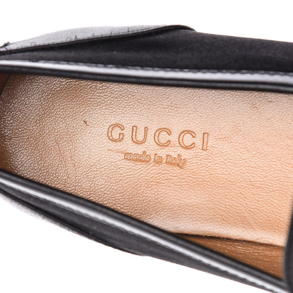 Gucci Satin Jordaan Womens Loafers 37.5 Black 8 of 12
