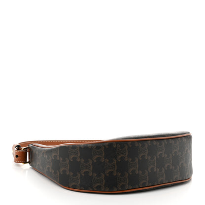 Celine Triomphe Canvas Calfskin Ava Shoulder Bag Tan 4 of 10