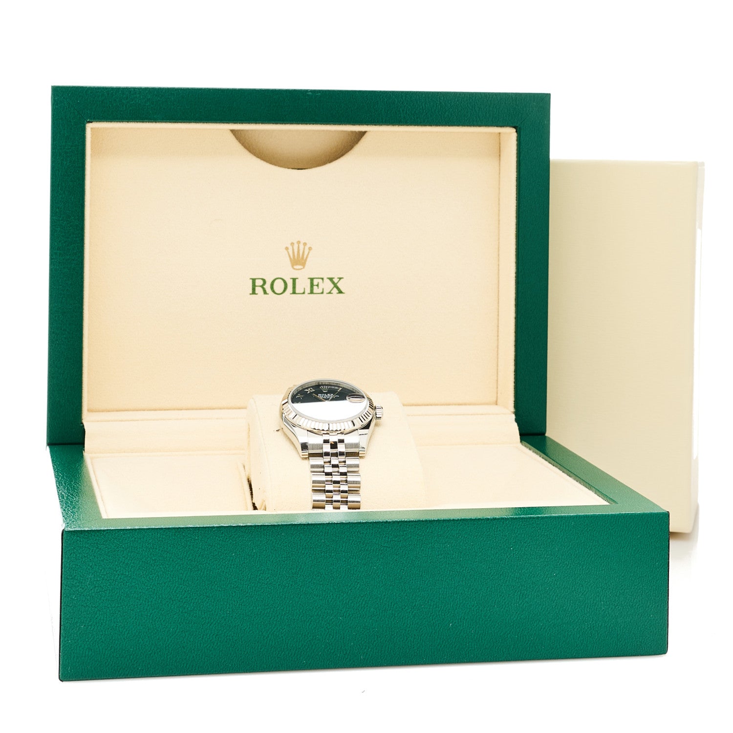 Rolex Stainless Steel 18K White Gold Diamond 31mm Oyster Perpetual Datejust Watch Aubergine Roman 178274 5 of 5