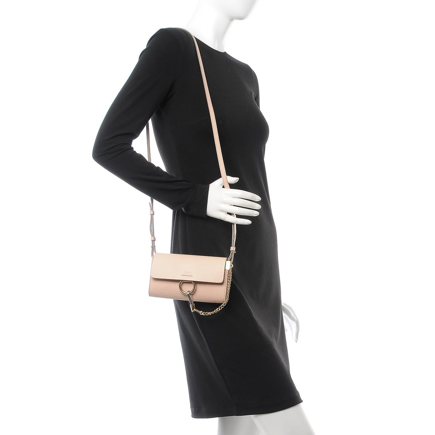 Calfskin Mini Faye Shoulder Bag Cement Pink