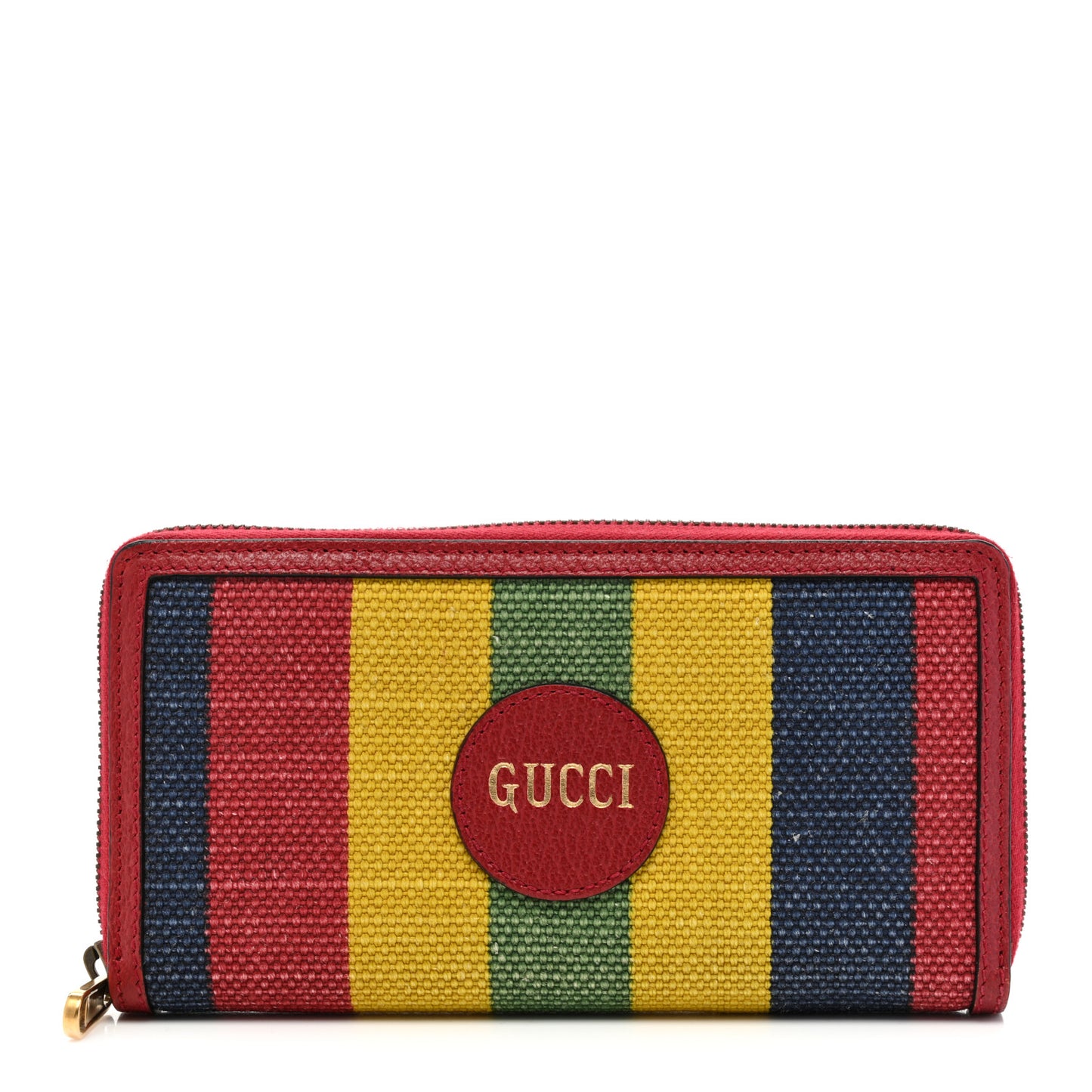 Canvas Marley Stripe Script Logo Gucci 100 Zip Around Wallet Multicolor