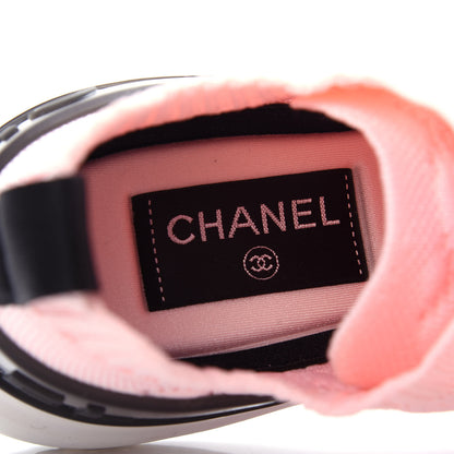 Chanel Mixed Fibers Quilted Womens CC Sneakers 37 Light Pink 8 of 10