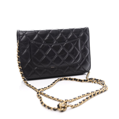 Chanel Aged Calfskin Quilted Reissue Wallet On Chain WOC Black 2 of 11