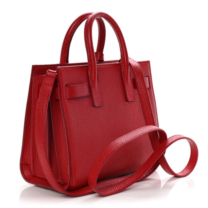 Saint Laurent Grained Calfskin Nano Sac De Jour Lipstick Red 2 of 10