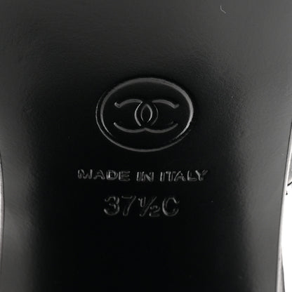 Chanel Shiny Calfskin CC Sandals 37.5 Black 16 of 20