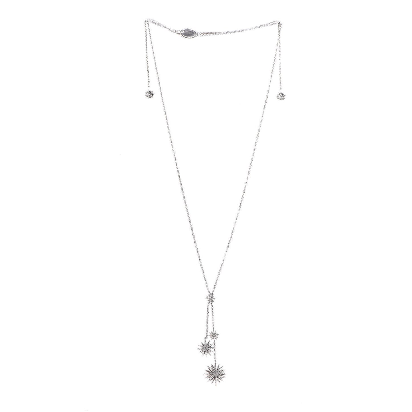 DAVID YURMAN Sterling Silver Diamond Starburst Y Necklace