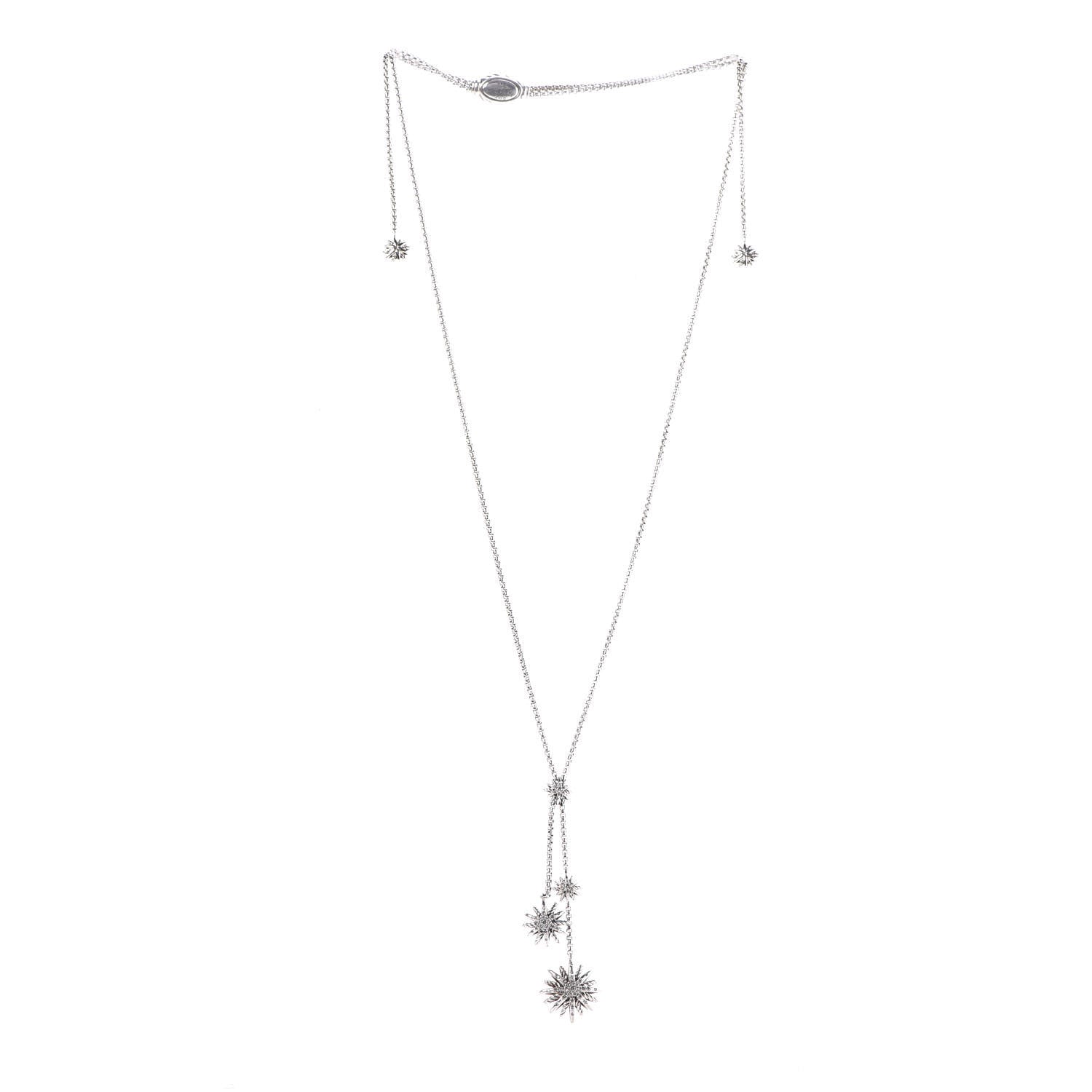 Tiffany DAVID YURMAN Sterling Silver Diamond Starburst Y Necklace 4 of 5