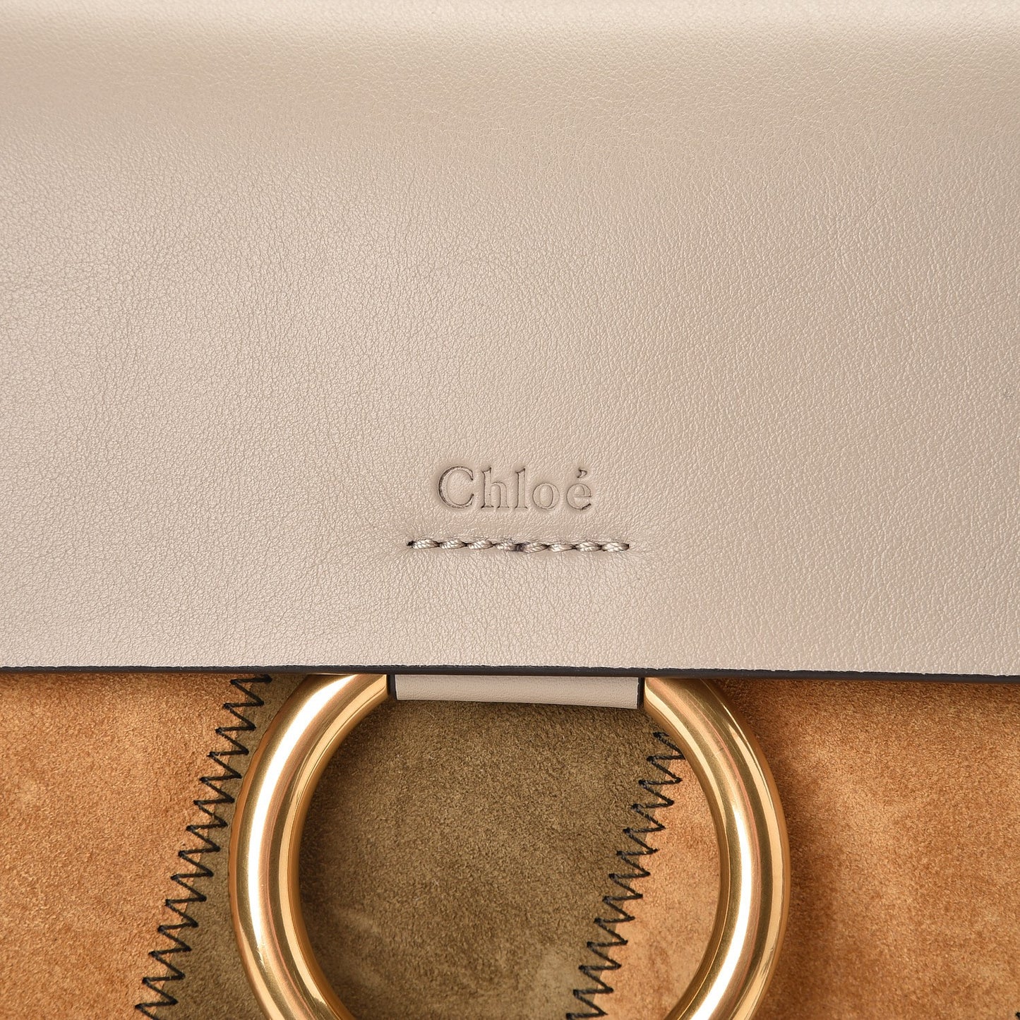 Suede Calfskin Studded Small Faye Shoulder Bag Pastel Grey