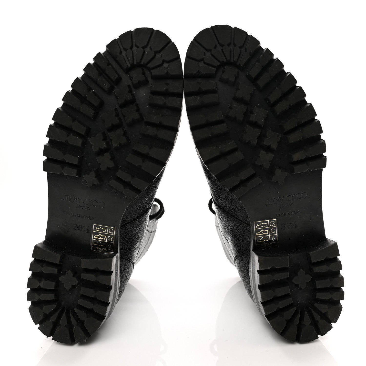 Jimmy Choo Grainy Calfskin Crystal Bren Flat Ankle Booties 36.5 Black 5 of 12