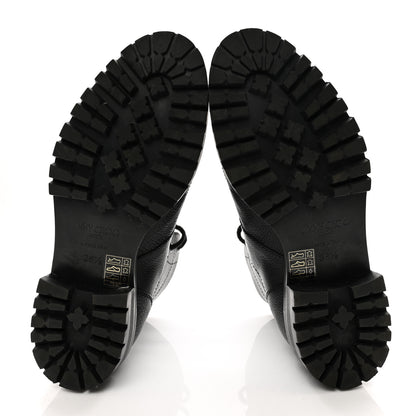 Jimmy Choo Grainy Calfskin Crystal Bren Flat Ankle Booties 36.5 Black 5 of 12