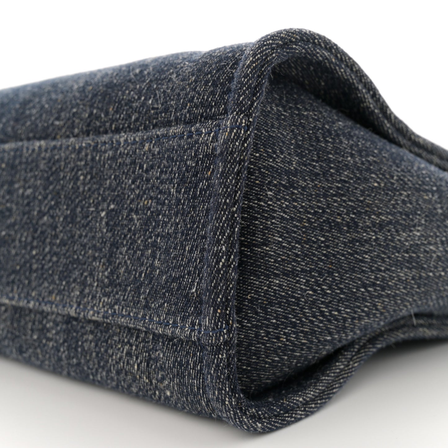 Denim Small Deauville Tote Dark Blue White