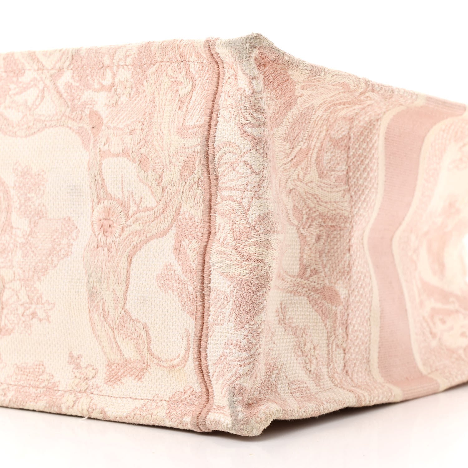 Christian Dior Canvas Embroidered Medium Dioriviera Toile De Jouy Book Tote Rose 10 of 15