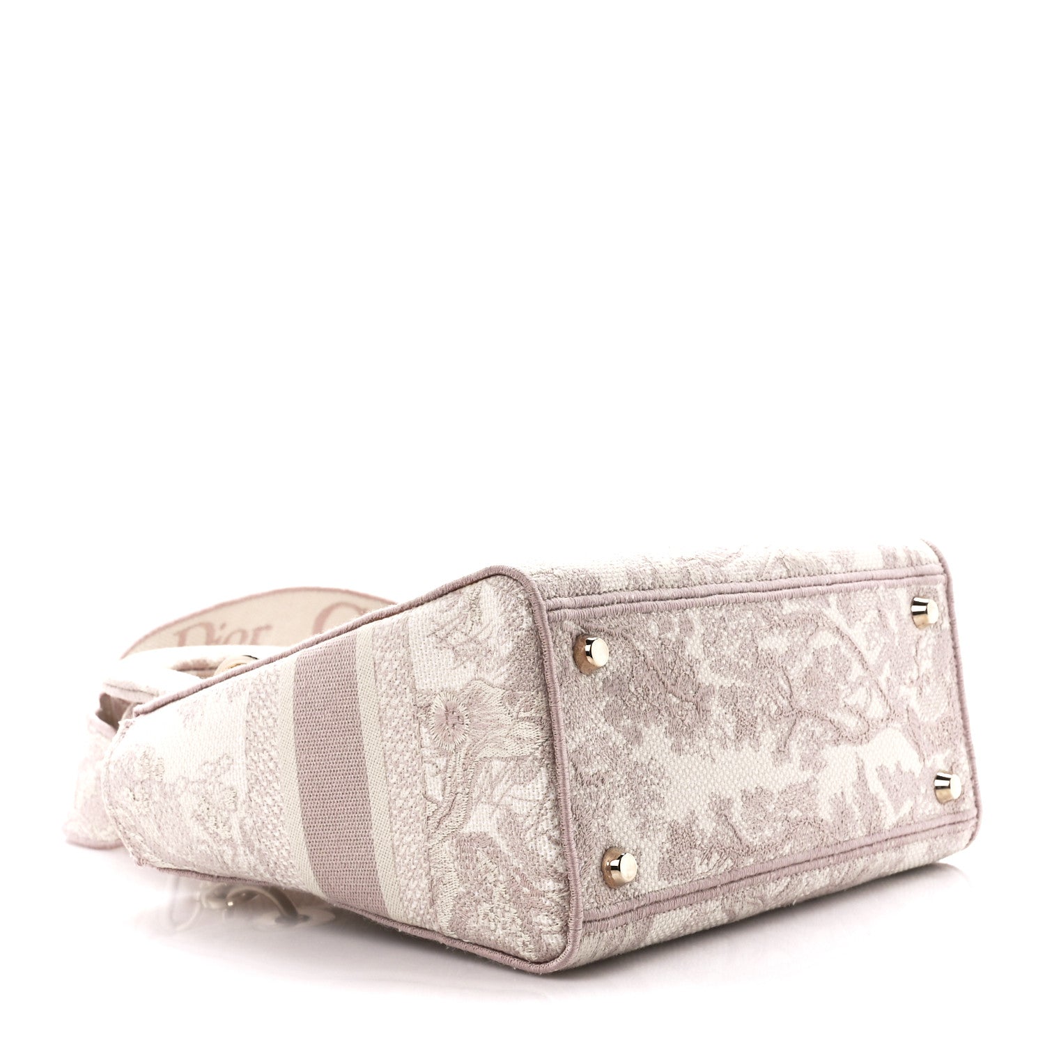Christian Dior Canvas Toile De Jouy Reverse Embroidered Medium Lady D-Lite Rose 4 of 10
