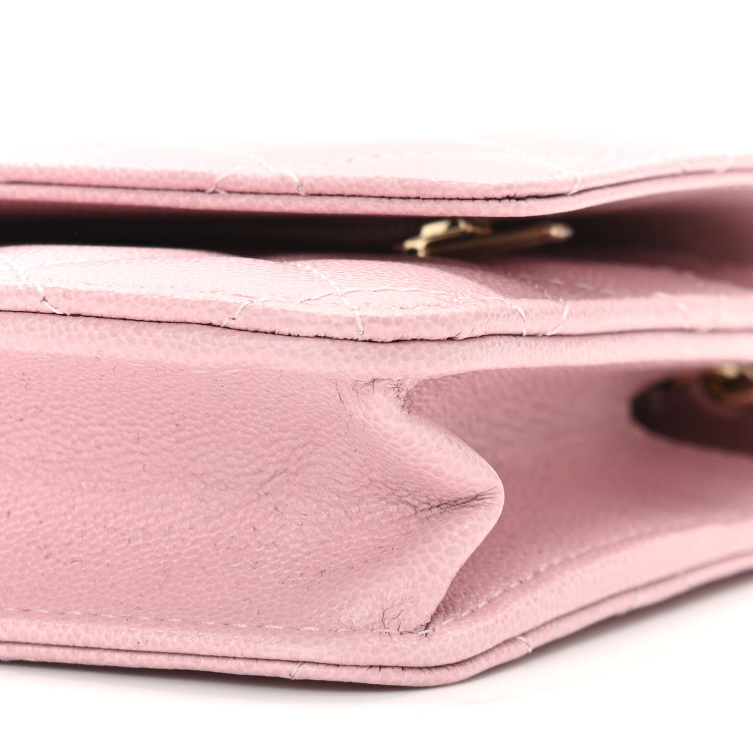 Chanel Caviar Quilted Studded CC Wallet on Chain WOC Light Pink 10 of 11