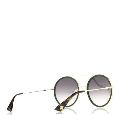 Gucci Metal Round Frame Sunglasses GG0061S Green Red 4 of 8