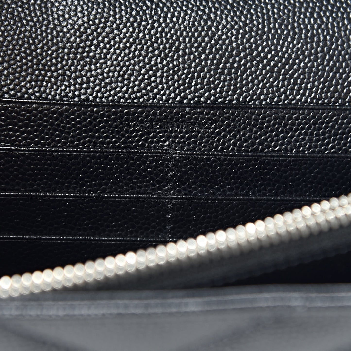 Grain De Poudre Matelasse Chevron Monogram Chain Wallet Black