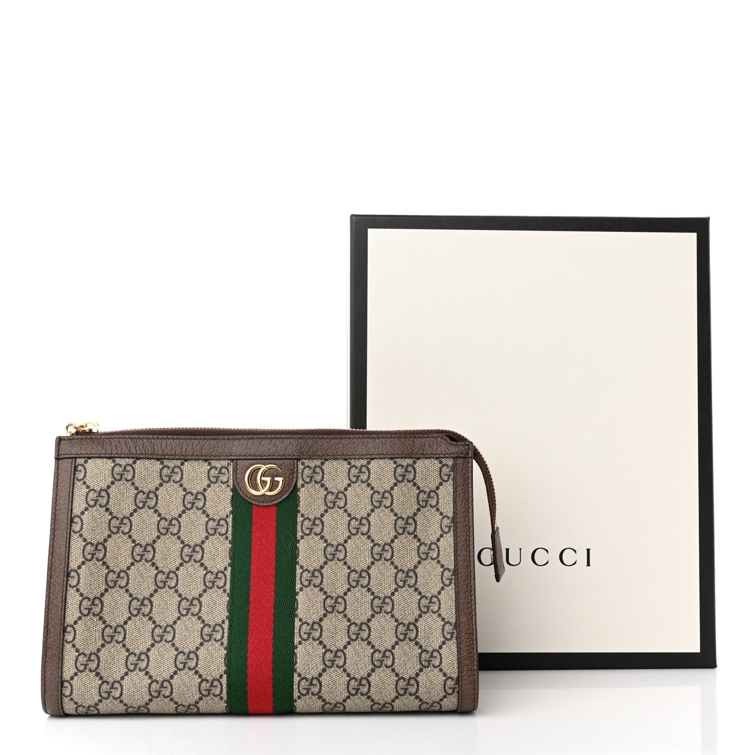 Gucci GG Supreme Monogram Web Large Ophidia Cosmetic Case Beige New Acero 11 of 11