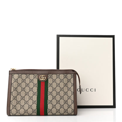 Gucci GG Supreme Monogram Web Large Ophidia Cosmetic Case Beige New Acero 11 of 11