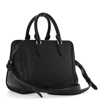 Alexander McQueen Pebbled Calfskin Small Skull Padlock Zip Around Tote Black 3 of 10
