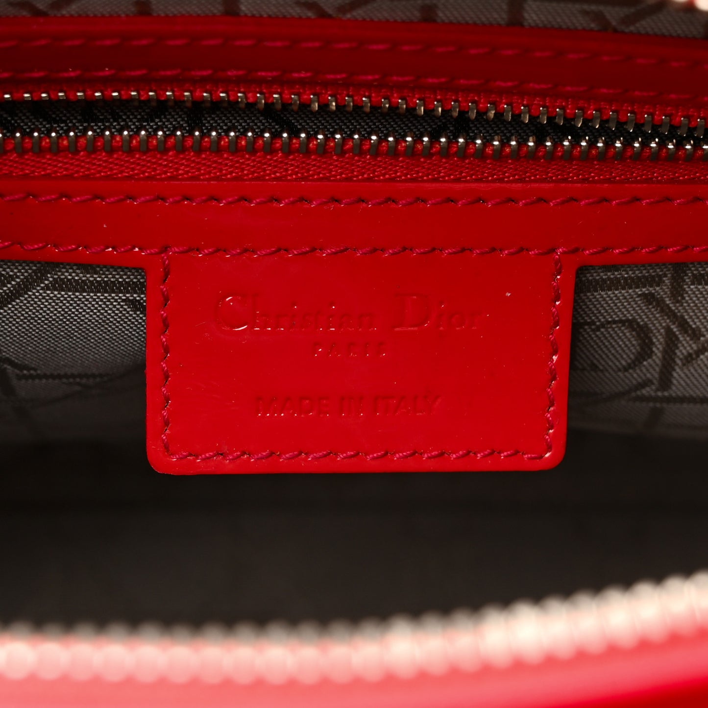 Patent Cannage Large Lady Dior Fuchsia