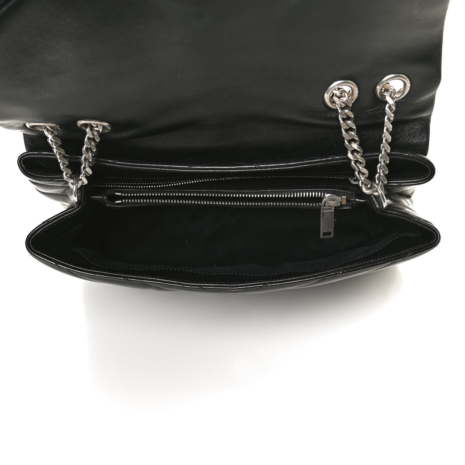 Saint Laurent Calfskin Y Quilted Monogram Medium Loulou Chain Satchel Black 5 of 12