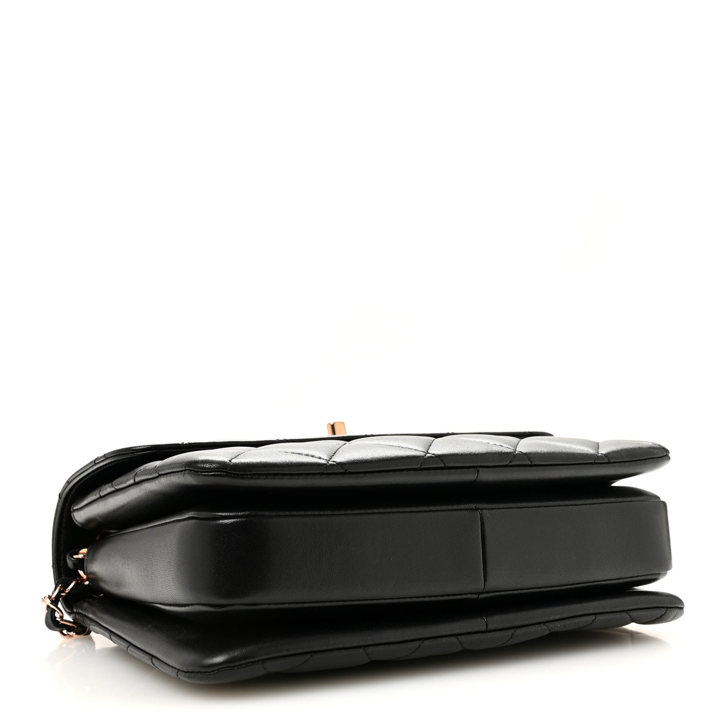 Lambskin Quilted Small Trendy CC Dual Handle Flap Bag Black