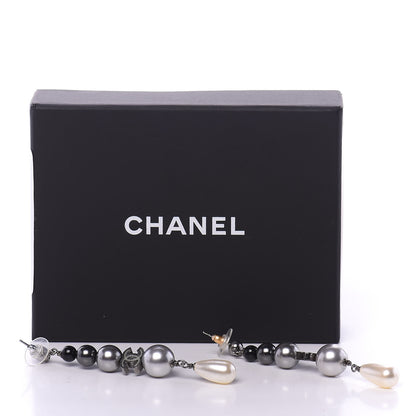 Chanel Ruthenium Pearl CC Drop Earrings Grey 4 of 4