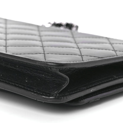 Chanel Calfskin Quilted Cambon Wallet On Chain WOC Black 11 of 11