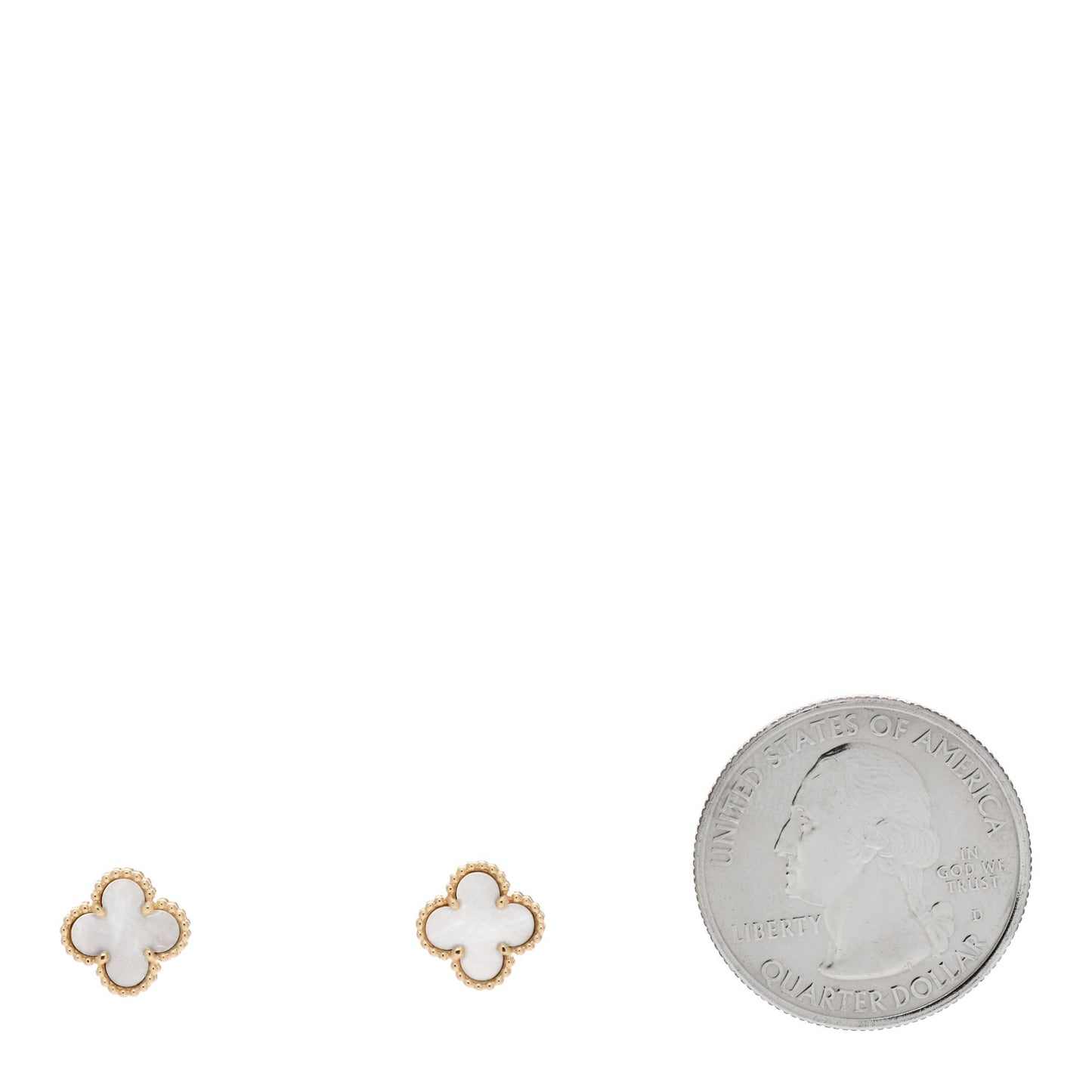 18K Yellow Gold Mother of Pearl Sweet Alhambra Earrings
